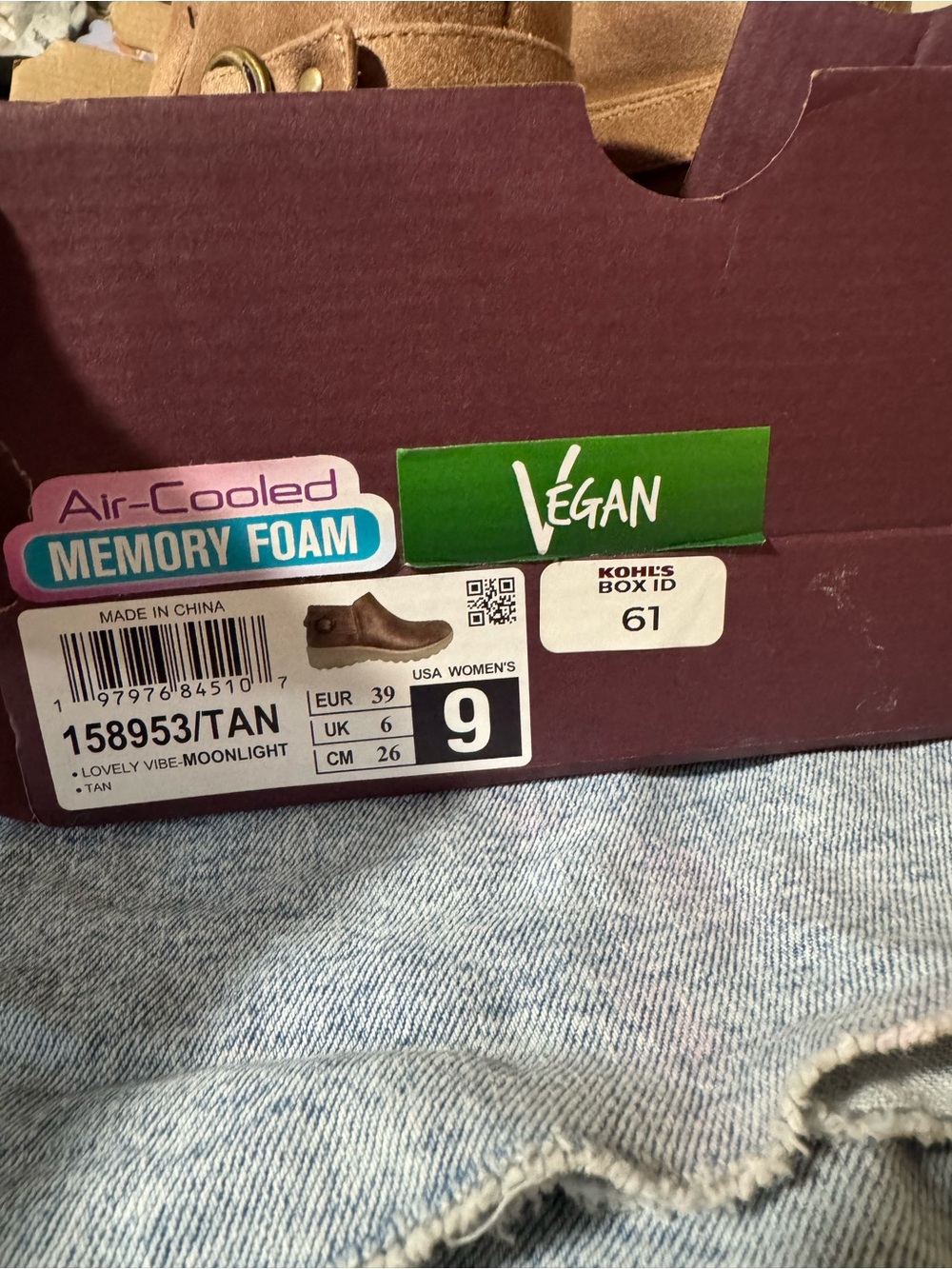 Skechers Tan Vegan Slip-On with Air-Cooled Memory Foam